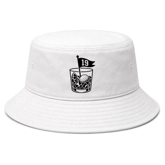 White 19th Hole And Drinks Golf Bucket Hat