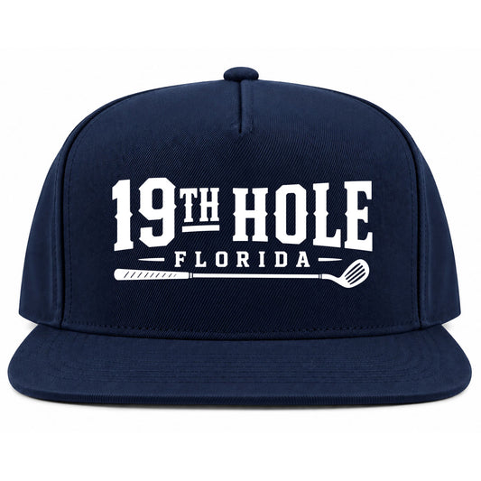 Navy Blue 19th Hole Florida Golf Snapback Hat