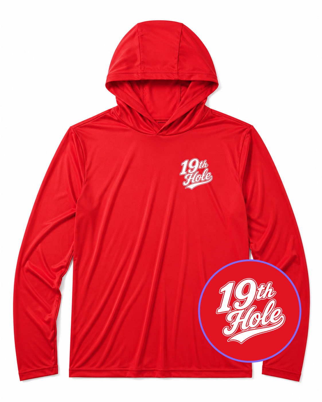 Red 19th Hole Men's Lightweight Performance Golf Hoodie