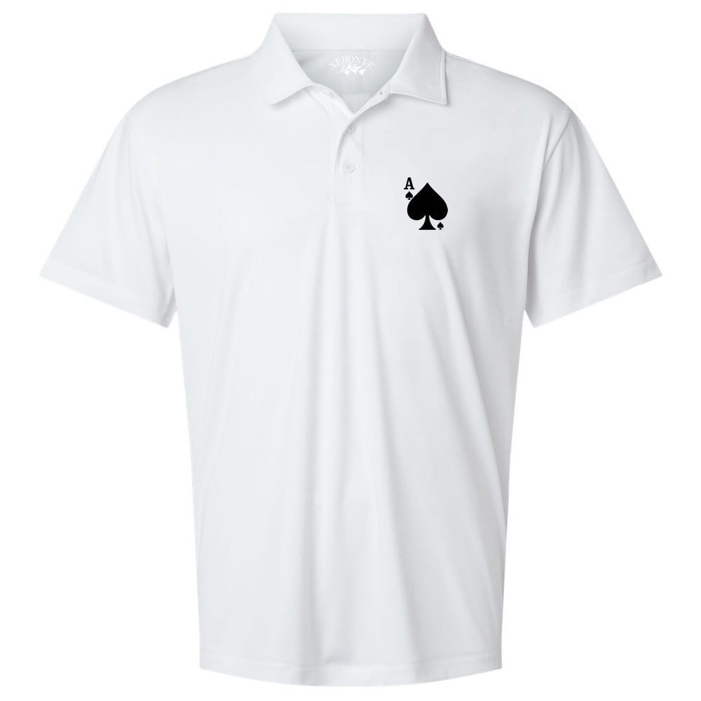 White Ace of Spades Men’s Golf Polo Shirt
