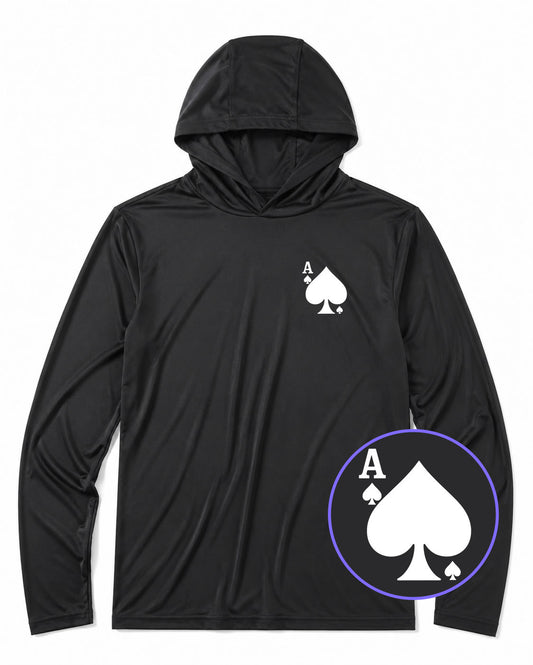 Black Ace Of Spades Men's Lightweight Performance Golf Hoodie