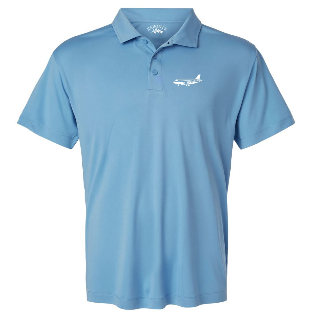 Carolina Blue Airplane Men's Short Sleeve Golf Polo Shirt