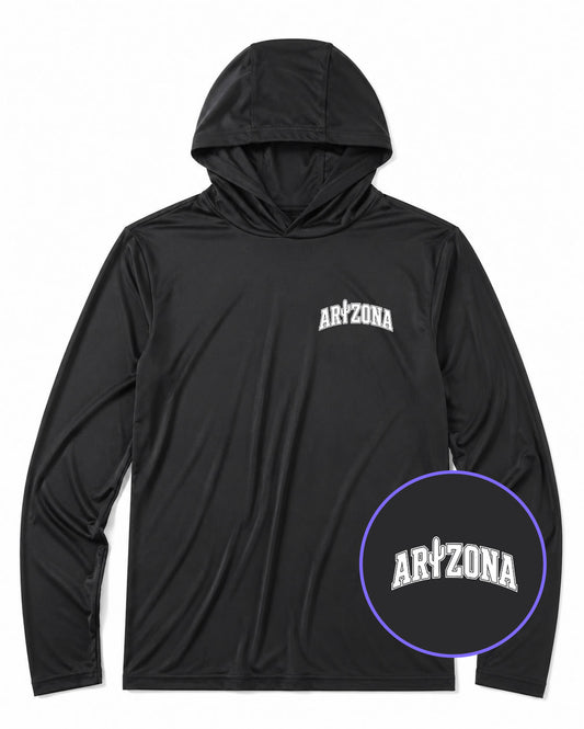 Black Arizona Cactus Men's Lightweight Performance Golf Hoodie
