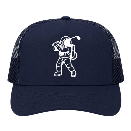 Navy Blue Astronaut Space Golf Trucker Hat