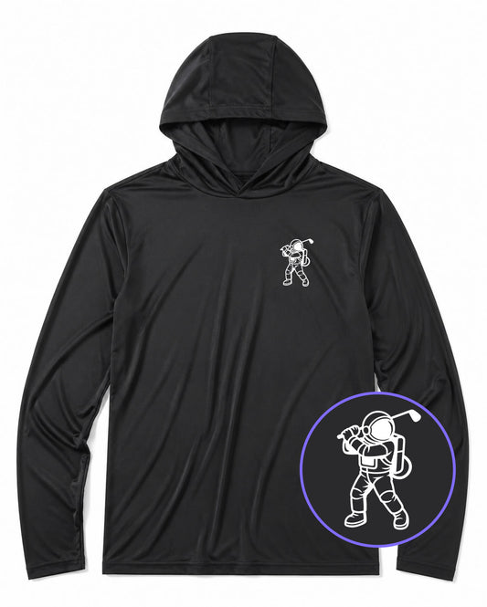 Black Astronaut Space Men's Lightweight Performance Golf Hoodie