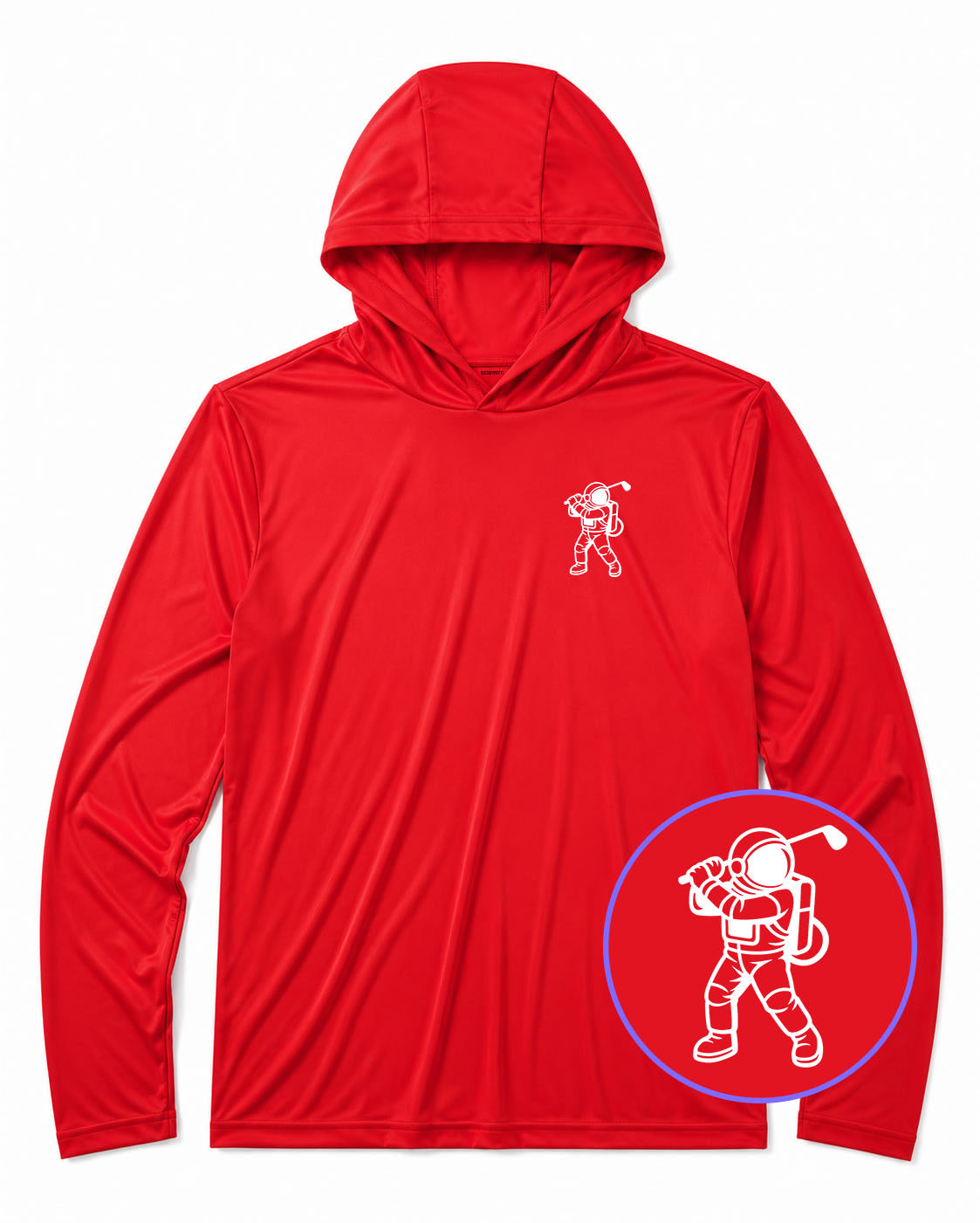 Red Astronaut Space Men's Lightweight Performance Golf Hoodie