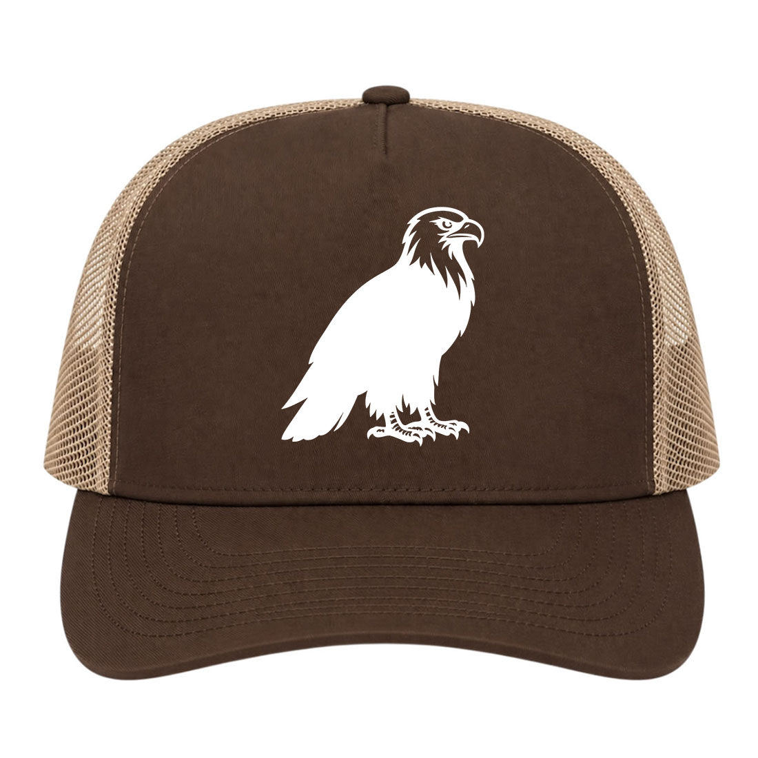 Brown Bald Eagle Golf Trucker Hat