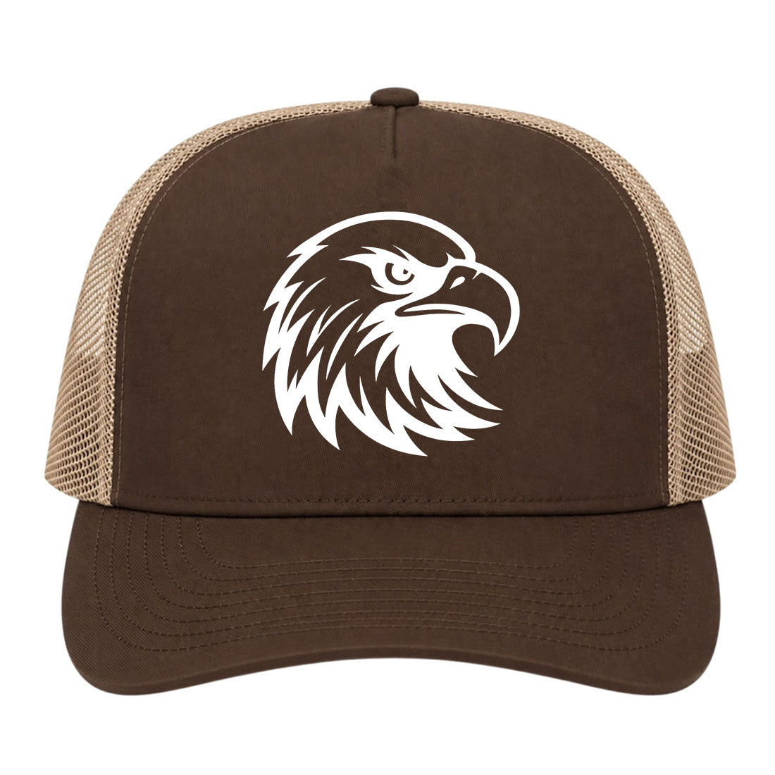 Brown Bald Eagle Head Golf Trucker Hat