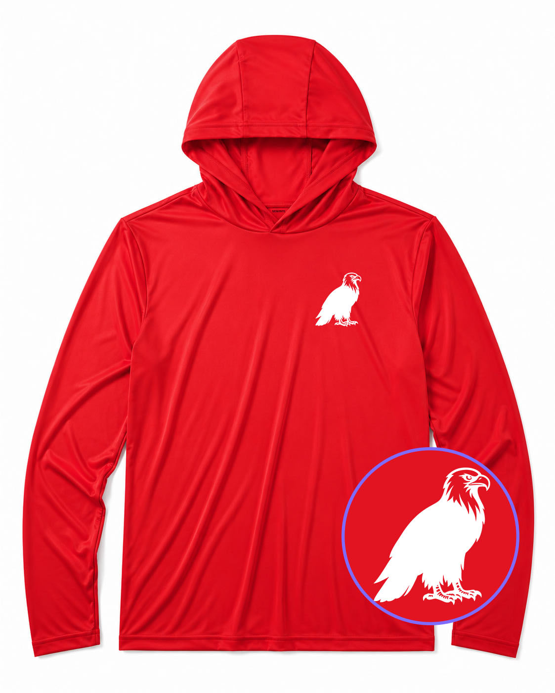 Red Bald Eagle Men's Lightweight Performance Golf Hoodie