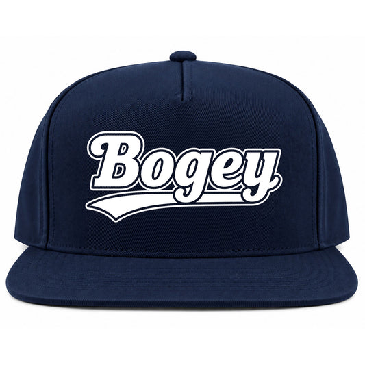Navy Blue Bogey Varsity Script Golf Snapback Hat