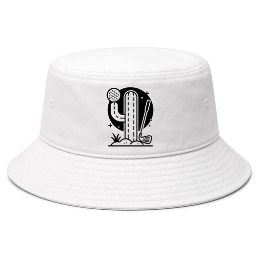 White Cactus Desert Golf Bucket Hat