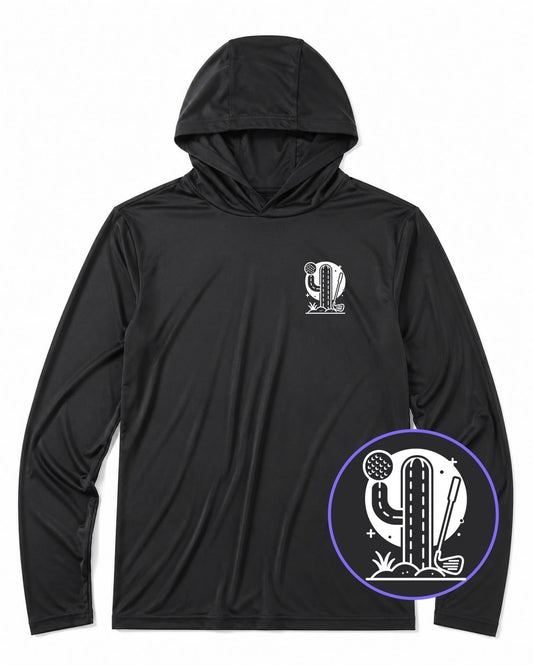 Black Cactus Desert Golf Men's Lightweight Performance Golf Hoodie