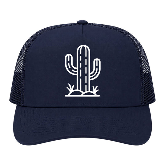 Navy Blue Cactus Golf Trucker Hat