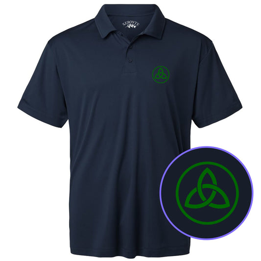 Navy Blue Celtic Knot Irish Men's Golf Polo Shirt