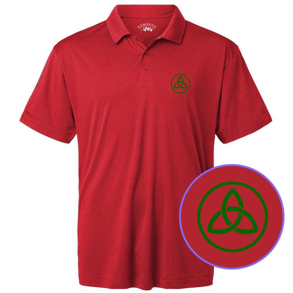 Red Celtic Knot Irish Men's Golf Polo Shirt