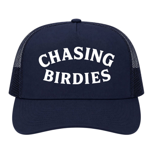 Navy Blue Chasing Birdies Golf Trucker Hat