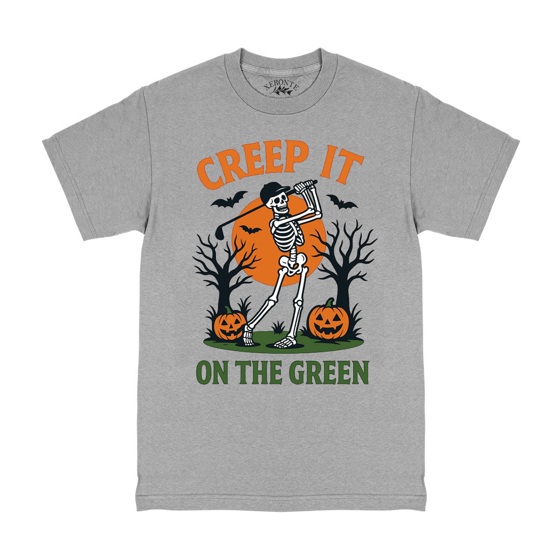 Creep It On The Green Halloween Golf Men's T-Shirt Grey