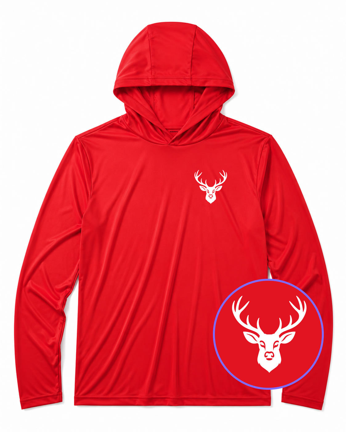 Red Deer With Antlers Men's Lightweight Performance Golf Hoodie