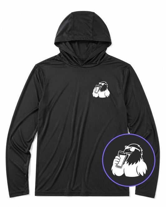 Black Eagle Drinking Beer Men's Lightweight Performance Golf Hoodie