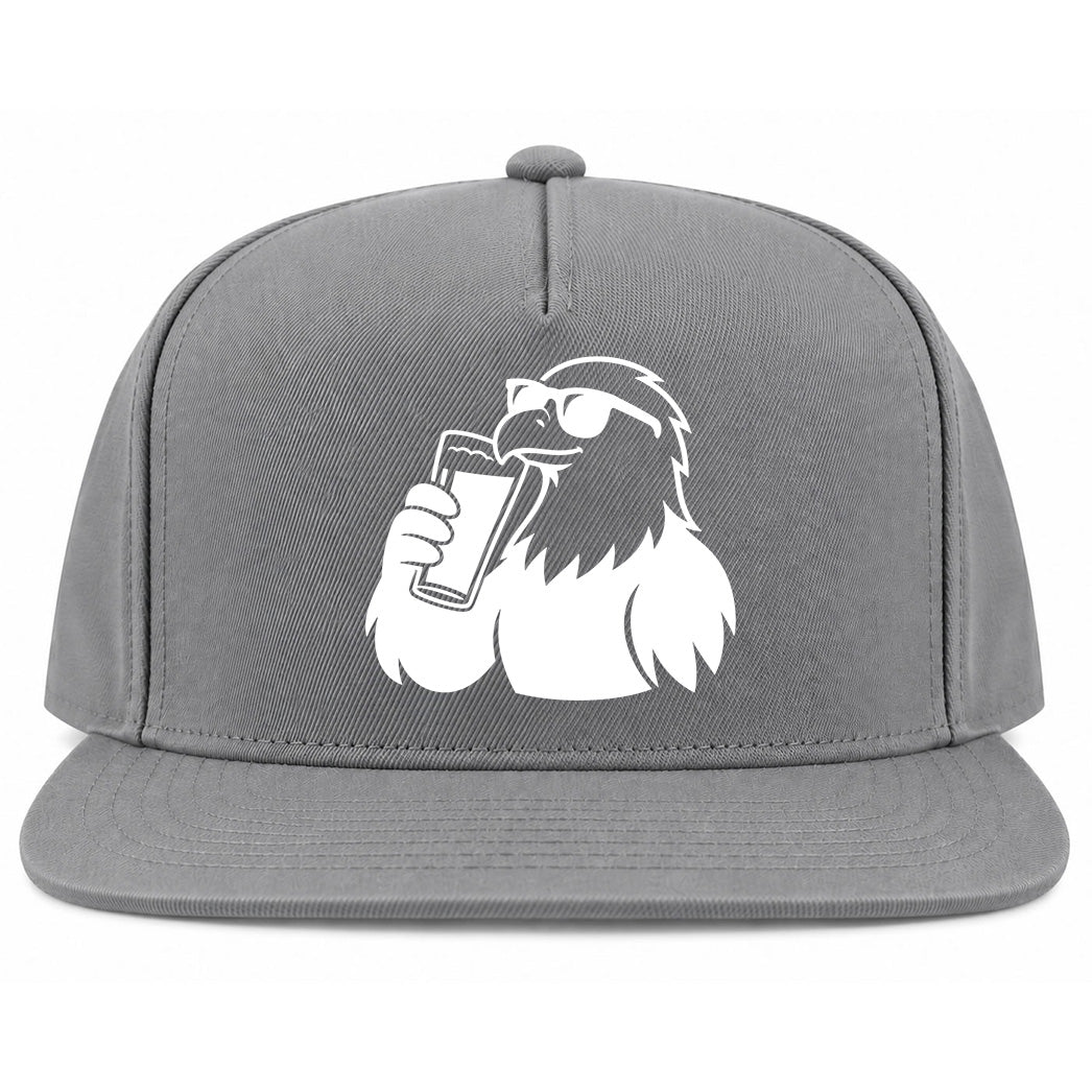 Grey Eagle Drinking Beer Golf Snapback Hat