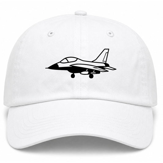White Fighter Jet Air Force Golf Dad Hat