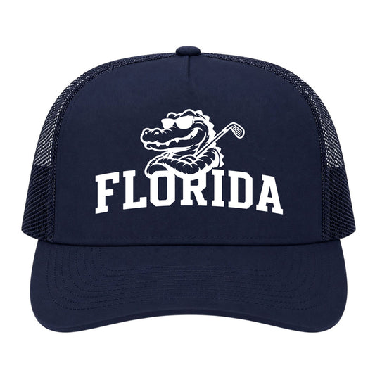 Navy Blue Florida Alligator Golf Club Golf Trucker Hat