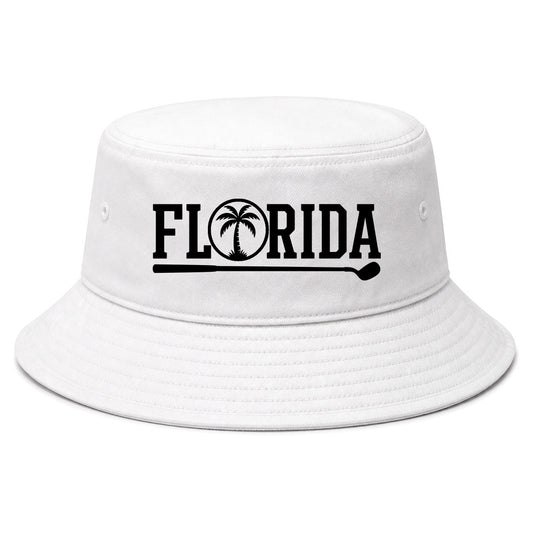 White Florida Palm Tree Golf Bucket Hat