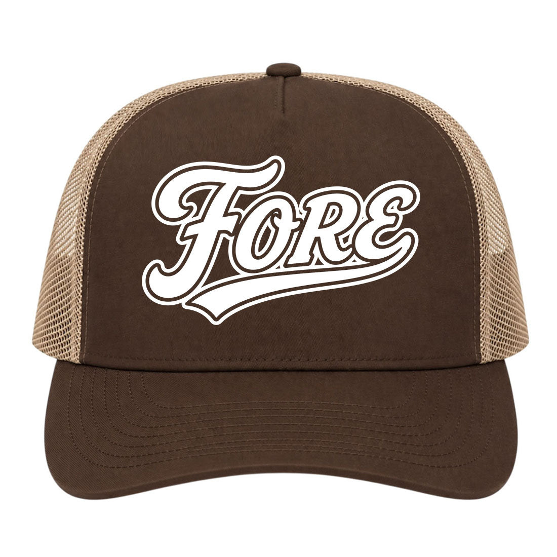 Brown Fore Golf Trucker Hat