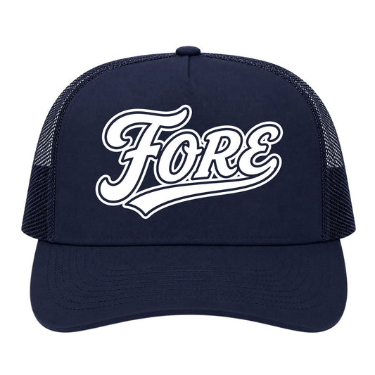 Navy Blue Fore Golf Trucker Hat