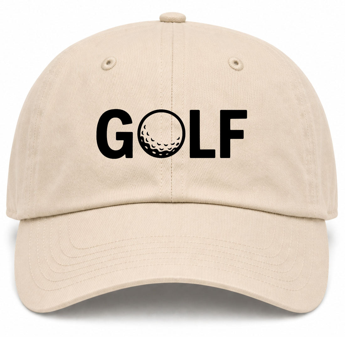 Beige GOLF Logo Golf Dad Hat