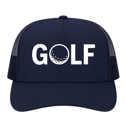 Navy Blue GOLF Logo Golf Trucker Hat