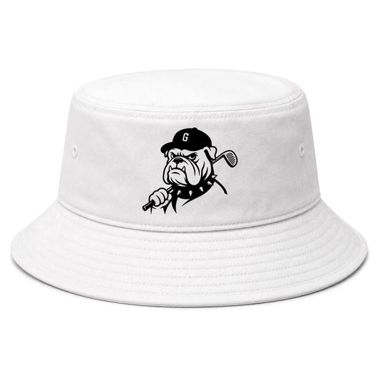 White Georgia Dog Mascot Golf Bucket Hat