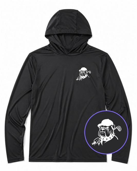 Black Georgia Dog Mascot Men's Lightweight Performance Golf Hoodie