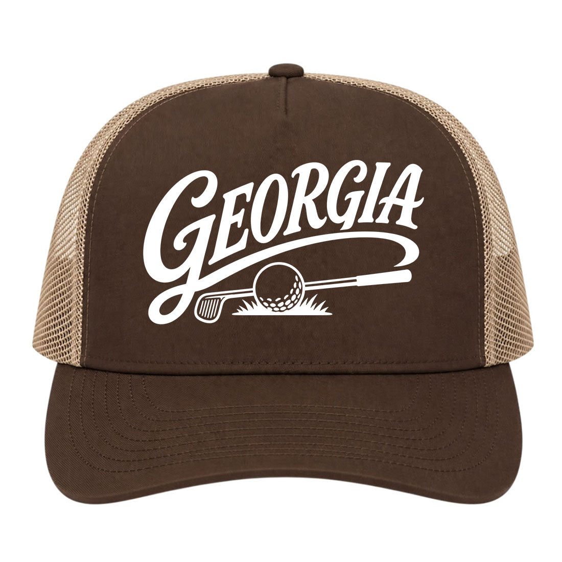 Brown Georgia Golf Trucker Hat