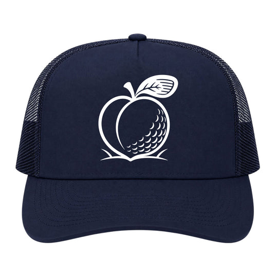 Navy Blue Georgia Peach Golf Trucker Hat