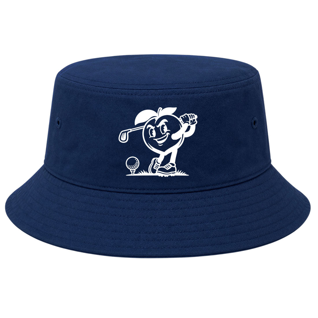 Navy Georgia Peach Mascot Golf Bucket Hat