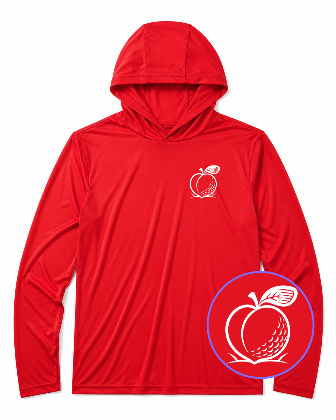 Red Georgia Peach Men's Lightweight Performance Golf Hoodie