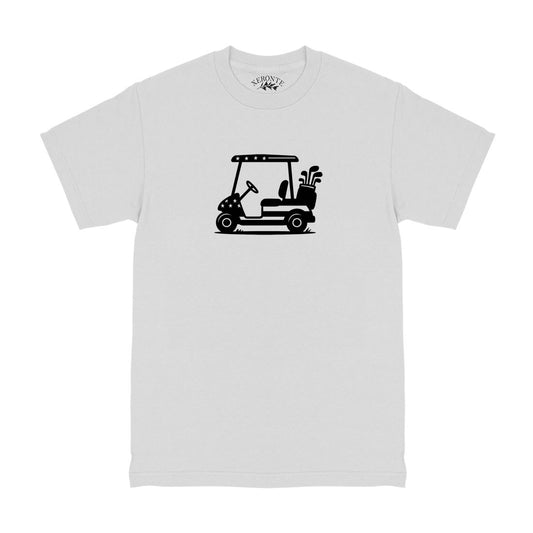 White Golf Cart Black Flag Men's T-Shirt