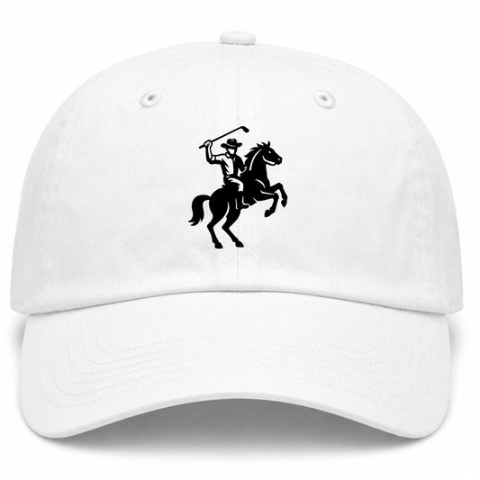 White Golf Cowboy Riding Horse Golf Dad Hat