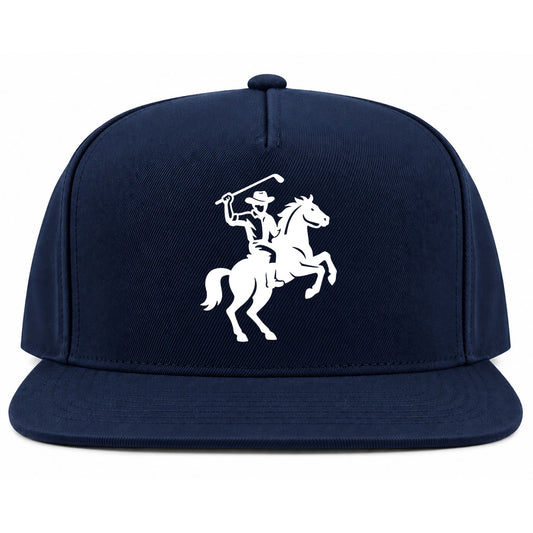 Navy Blue Golf Cowboy Riding Horse Golf Snapback Hat