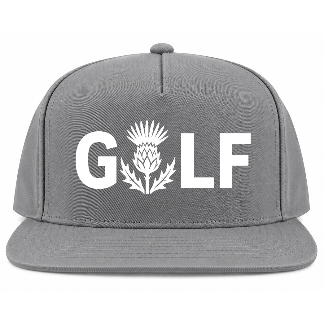 Grey Golf Scottish Thistle Flower Golf Snapback Hat