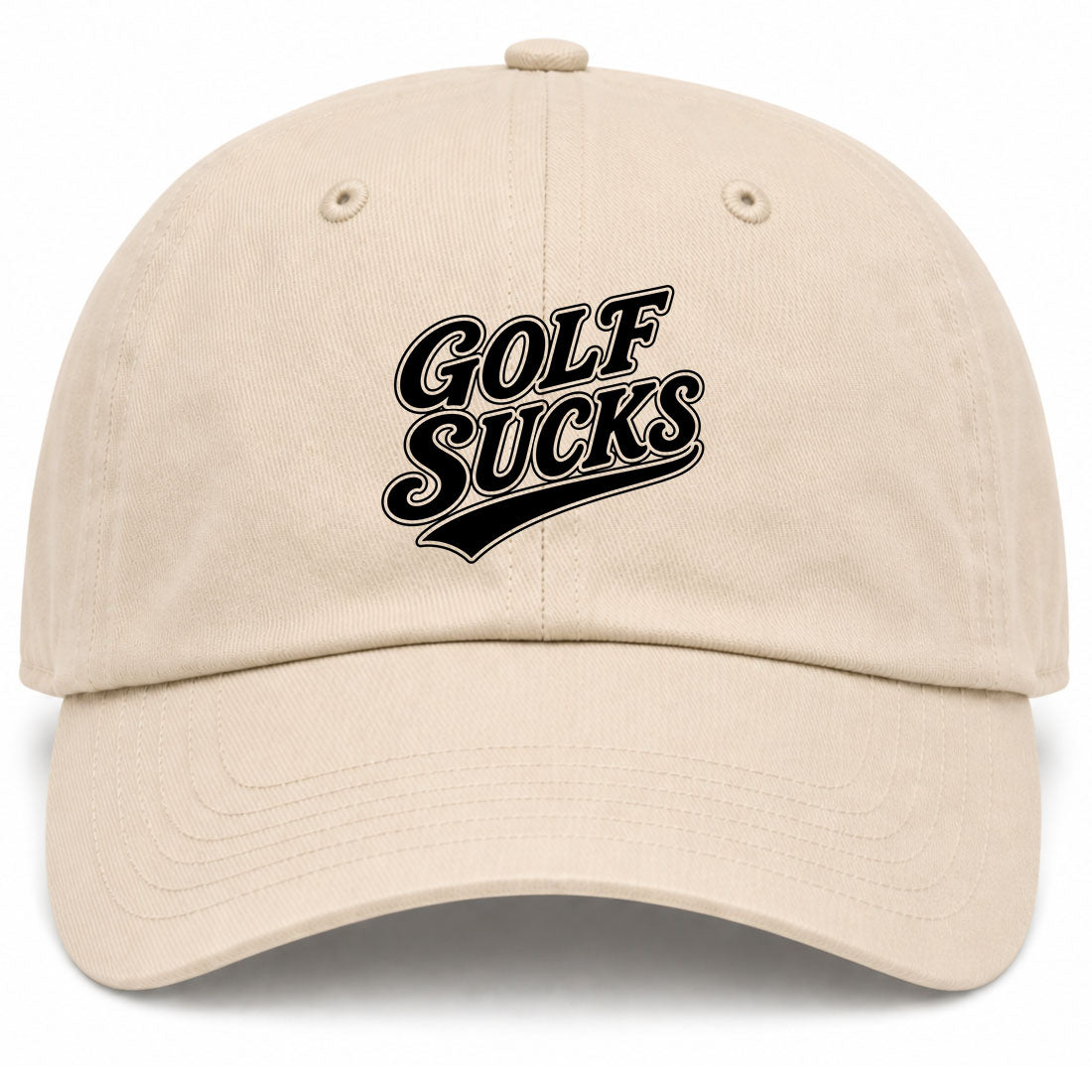 Beige Golf Sucks Golf Dad Hat