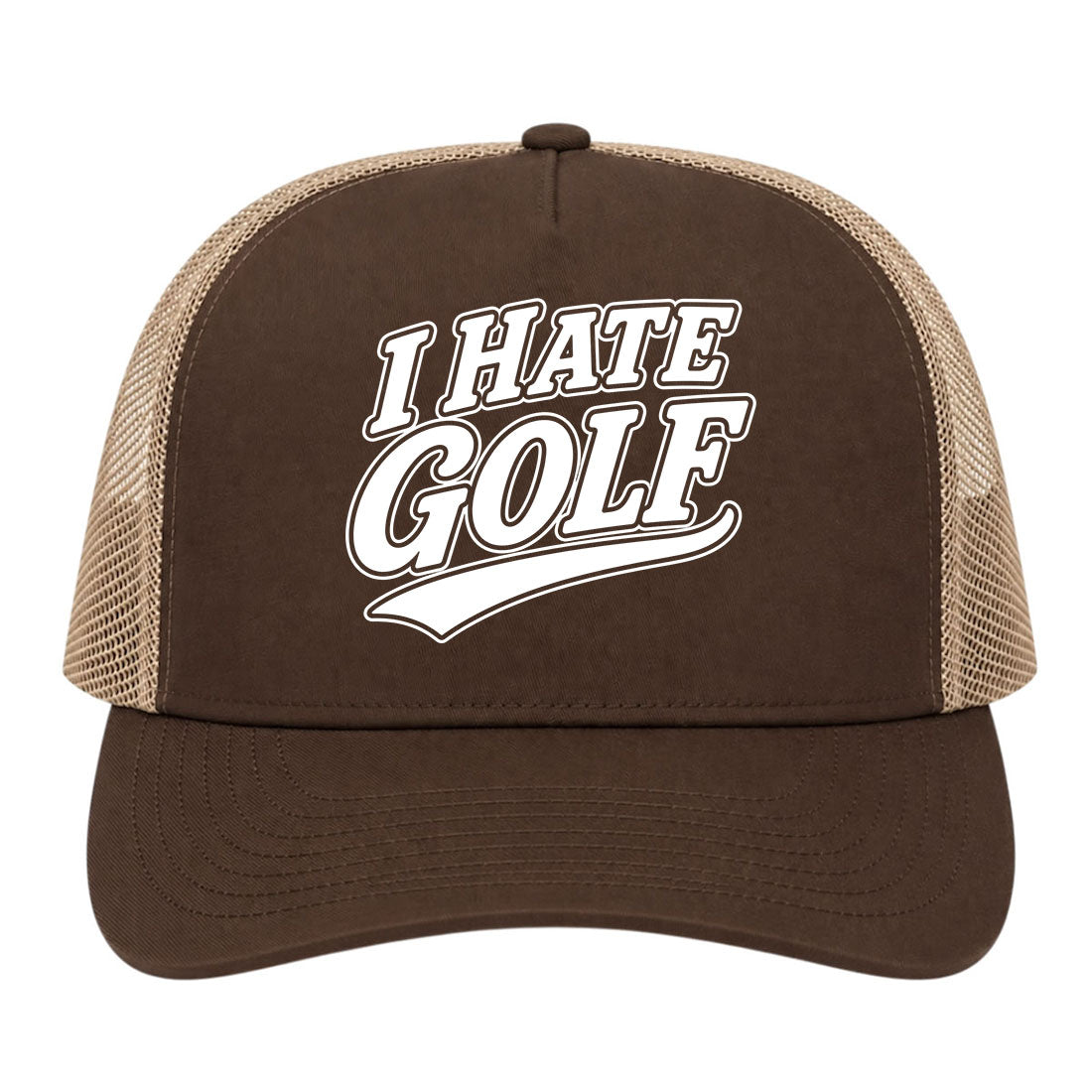 Brown I Hate Golf Trucker Hat