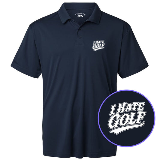 Navy Blue I Hate Golf Men's Golf Polo Shirt
