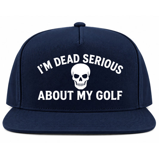 Navy Blue Im Dead Serious About My Golf Skull Golf Snapback Hat