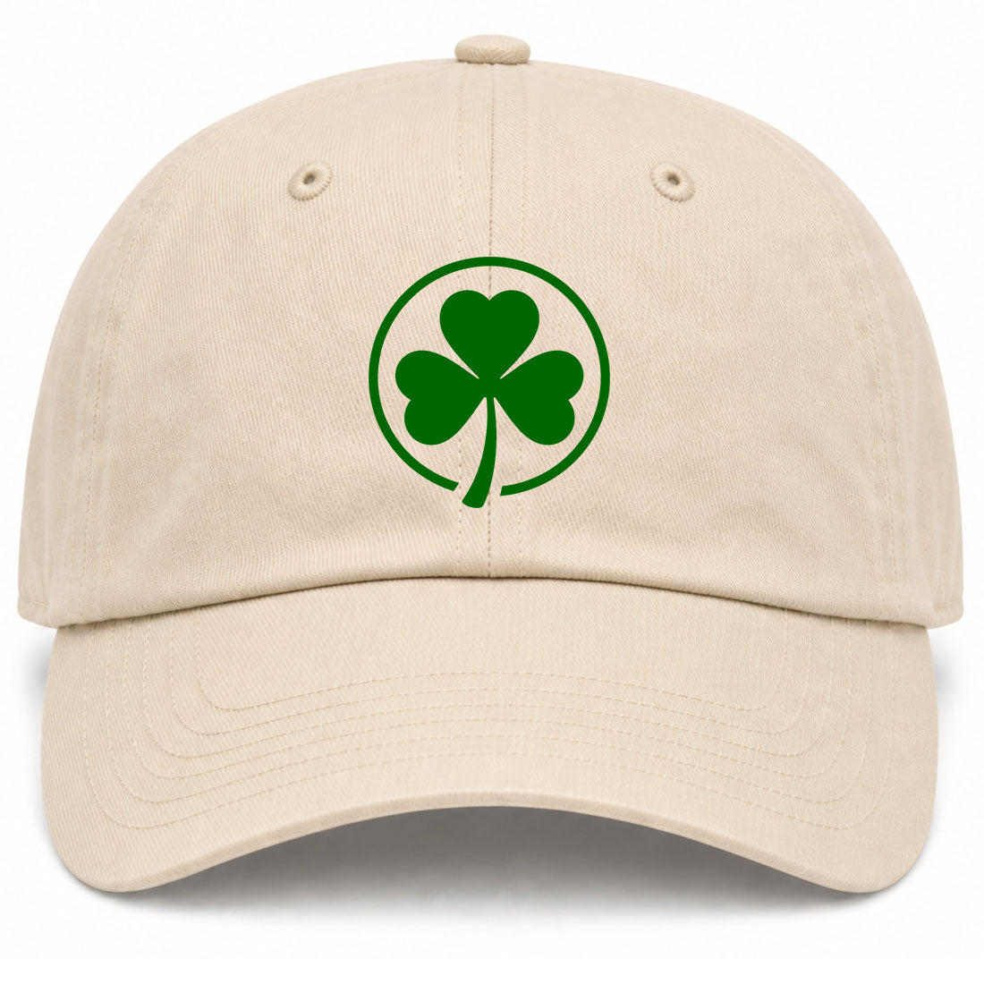 Beige Irish Shamrock Logo Golf Dad Hat