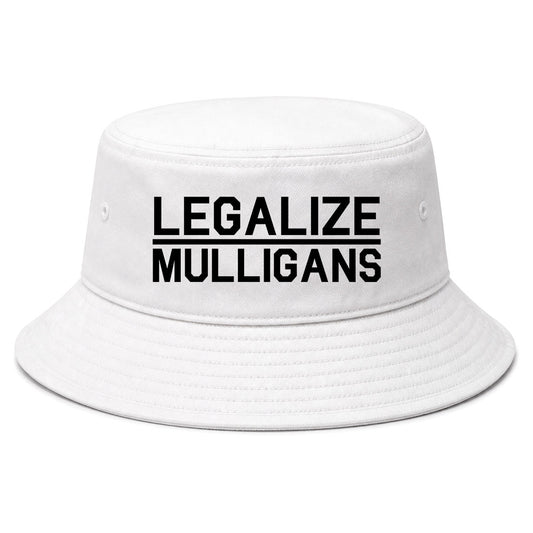 White Legalize Mulligans Golf Bucket Hat
