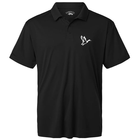 Black Mallard Duck Men’s Short Sleeve Golf Polo Shirt
