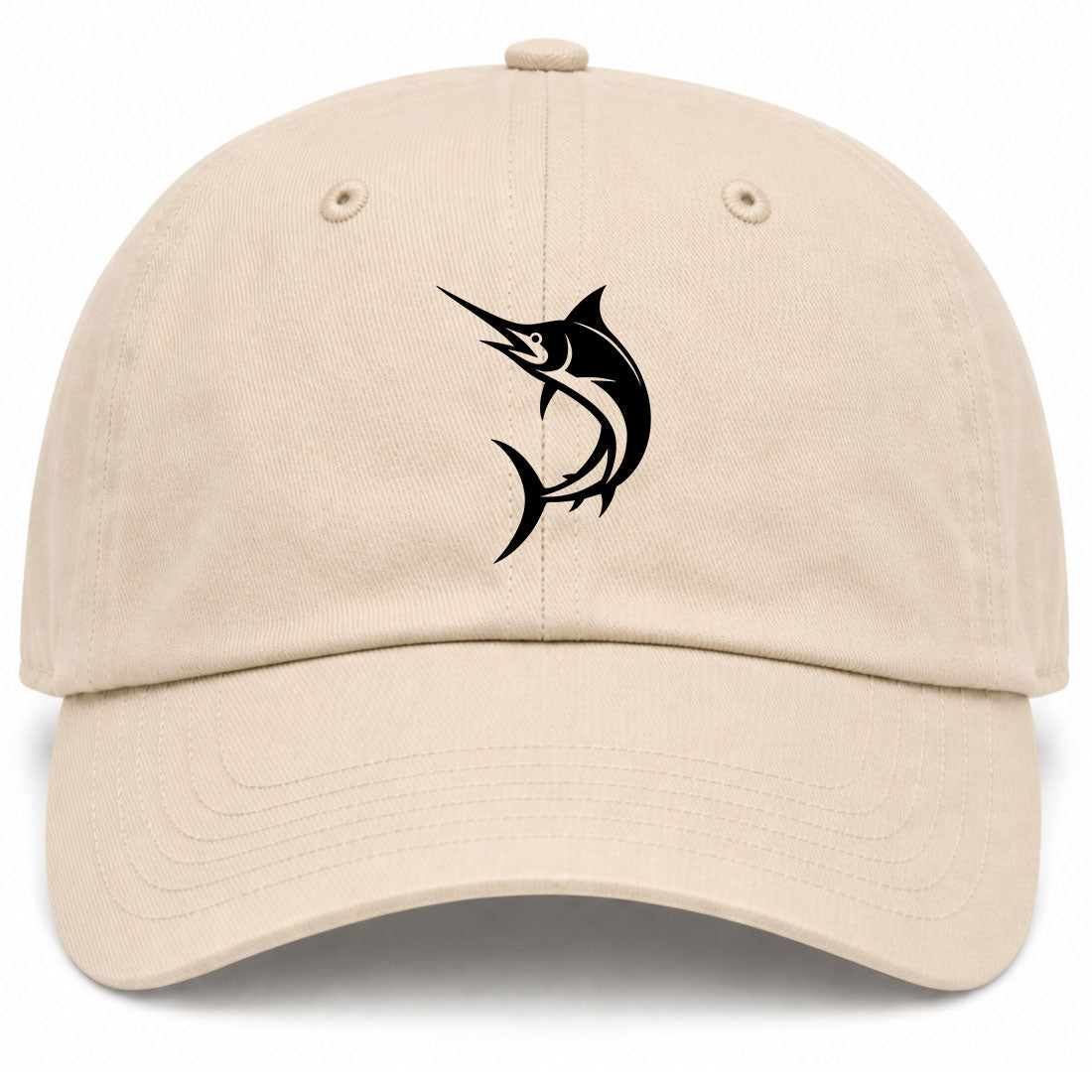 Beige Marlin Fish Golf Dad Hat