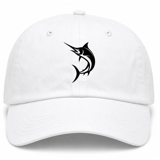 White Marlin Fish Golf Dad Hat